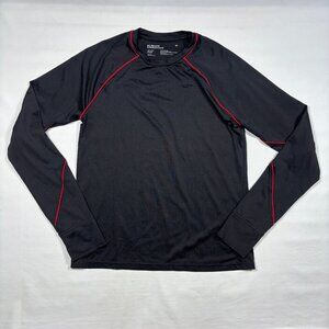 Sports Illustrated Men's Medium Performance Mesh Workout Shirt Long Sleeve Black